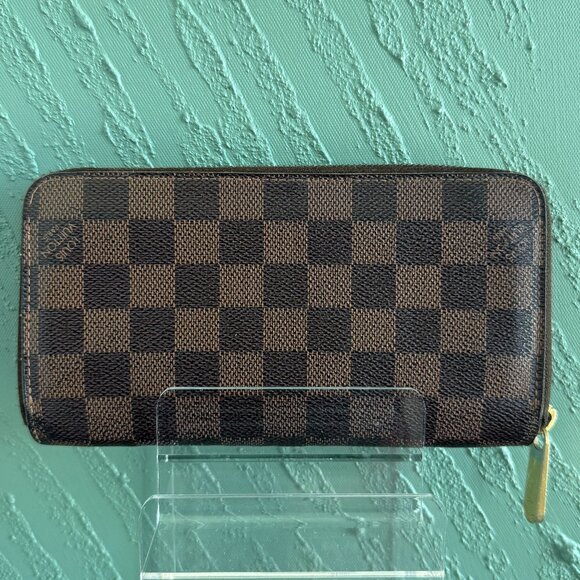 Louis Vuitton Damier Brown Checked Long Zip Wallet - Picture 3 of 9